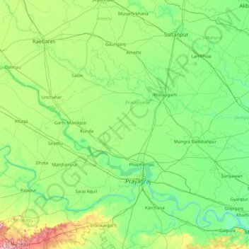 Mappa topografica Pratāpgarh, altitudine, rilievo