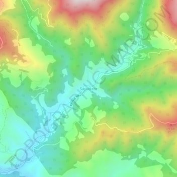 Mappa topografica Sapadere, altitudine, rilievo
