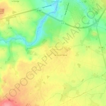 Mappa topografica Le Domino, altitudine, rilievo