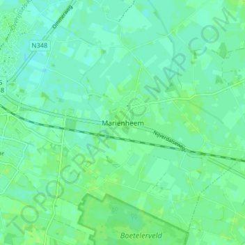 Mappa topografica Mariënheem, altitudine, rilievo