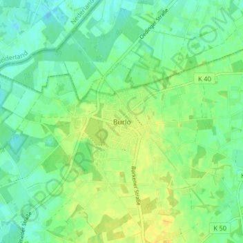 Mappa topografica Burlo, altitudine, rilievo