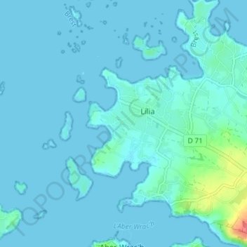 Mappa topografica Penn Kear, altitudine, rilievo