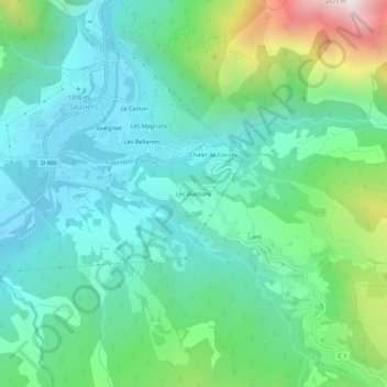 Mappa topografica Les Buissons, altitudine, rilievo