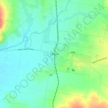 Mappa topografica Clifton, altitudine, rilievo