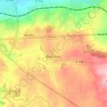 Mappa topografica Le Val, altitudine, rilievo
