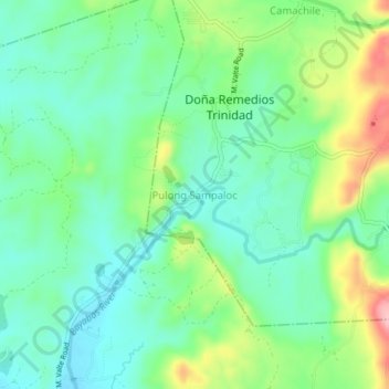 Mappa topografica Pulong Sampaloc, altitudine, rilievo