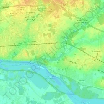Mappa topografica Clos de GuigneGault, altitudine, rilievo