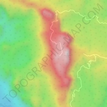 Mappa topografica Satpura Range, altitudine, rilievo