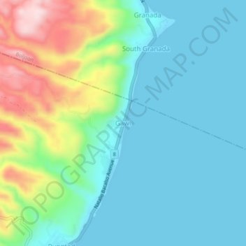 Mappa topografica Gawi, altitudine, rilievo