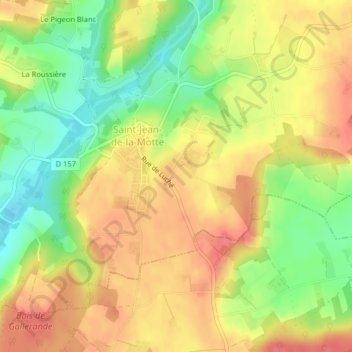 Mappa topografica La Poterie, altitudine, rilievo
