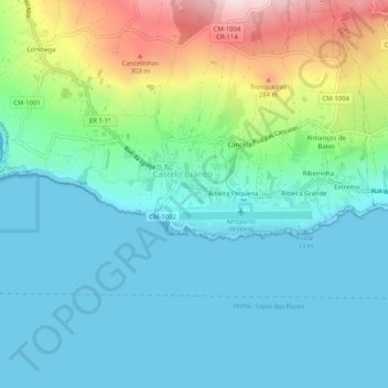 Mappa topografica Carreira, altitudine, rilievo