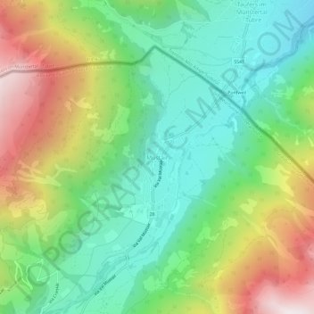 Mappa topografica Müstair, altitudine, rilievo