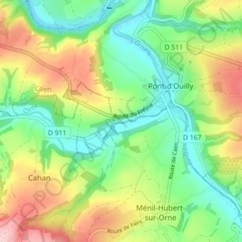 Mappa topografica Le Caprice, altitudine, rilievo