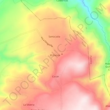 Mappa topografica El Cortijo, altitudine, rilievo
