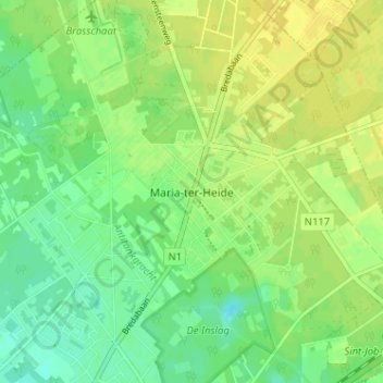 Mappa topografica Maria-ter-Heide, altitudine, rilievo