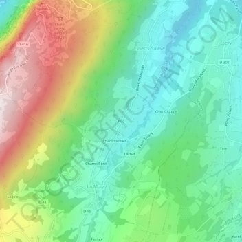 Mappa topografica Naz, altitudine, rilievo