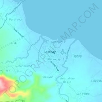 Mappa topografica Barangay 8, altitudine, rilievo