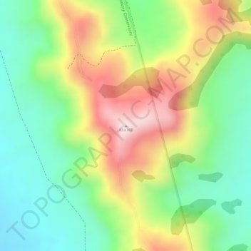 Mappa topografica Alia Hill, altitudine, rilievo