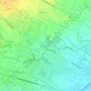 Mappa topografica Natividad, altitudine, rilievo