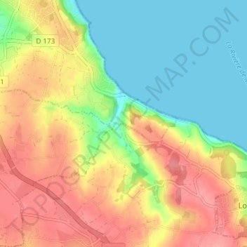 Mappa topografica Kermaria, altitudine, rilievo