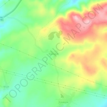 Mappa topografica Karaağaç, altitudine, rilievo
