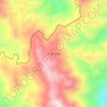 Mappa topografica El Naranjo, altitudine, rilievo