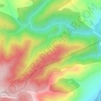 Mappa topografica Ruidosos, altitudine, rilievo