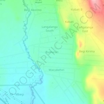 Mappa topografica Rumuruti, altitudine, rilievo