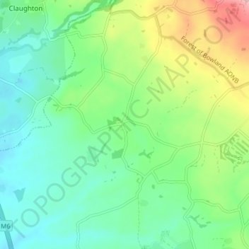 Mappa topografica Inglewhite, altitudine, rilievo