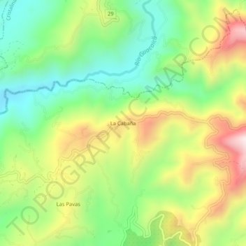 Mappa topografica La Cabaña, altitudine, rilievo