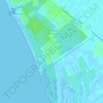 Mappa topografica Principina a Mare, altitudine, rilievo