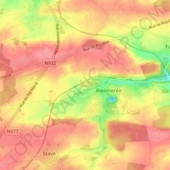 Mappa topografica Ancienne Carrière Colliche, altitudine, rilievo