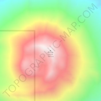 Mappa topografica Mount Peulik, altitudine, rilievo