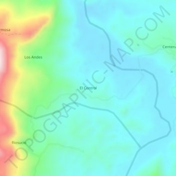 Mappa topografica El Control, altitudine, rilievo