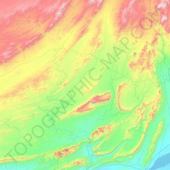 Mappa topografica Awārān District, altitudine, rilievo