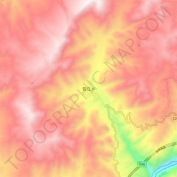 Mappa topografica 普立乡, altitudine, rilievo