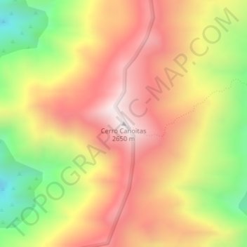 Mappa topografica Cerro Canoitas, altitudine, rilievo