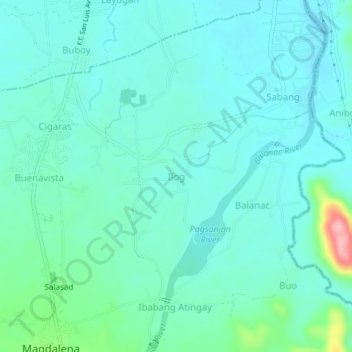 Mappa topografica Ilog, altitudine, rilievo