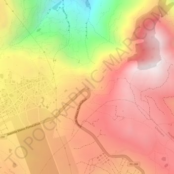 Mappa topografica Mirador Racchi, altitudine, rilievo
