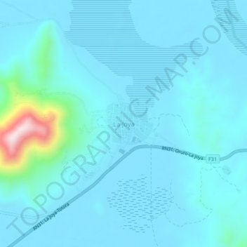 Mappa topografica La Joya, altitudine, rilievo