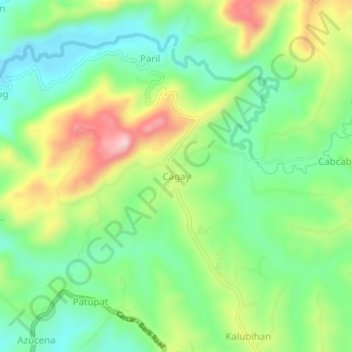 Mappa topografica Cagay, altitudine, rilievo
