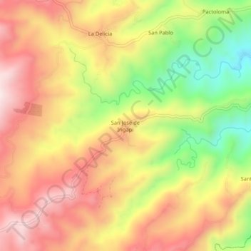 Mappa topografica San Jose de Ingapi, altitudine, rilievo
