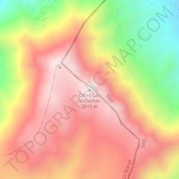 Mappa topografica Cerro Las Vizcachas, altitudine, rilievo