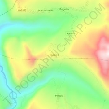 Mappa topografica Ingenio, altitudine, rilievo