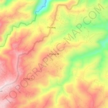 Mappa topografica Chicuá III, altitudine, rilievo