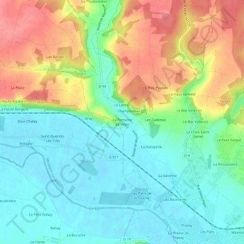 Mappa topografica La Fontaine de Villée, altitudine, rilievo