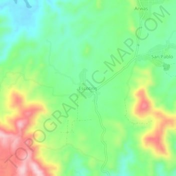 Mappa topografica Escoting, altitudine, rilievo