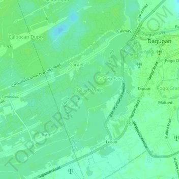 Mappa topografica Talaeb West, altitudine, rilievo
