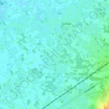 Mappa topografica Baas, altitudine, rilievo