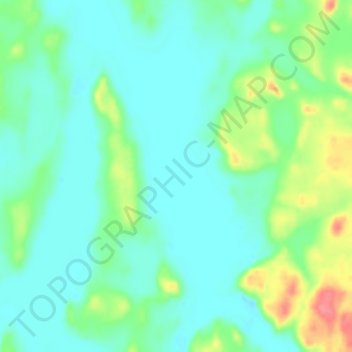 Mappa topografica Fork Lake, altitudine, rilievo
